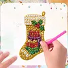 10PCS DIY Pearl Diamond Painting Christmas Fridge Magnets, Sparkling Rhinestone Refrigerator Magnet Craft Kit for Home Decor & Gifts