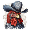 Diamond Painting-DIY Full Round Drill Cowboy Rooster