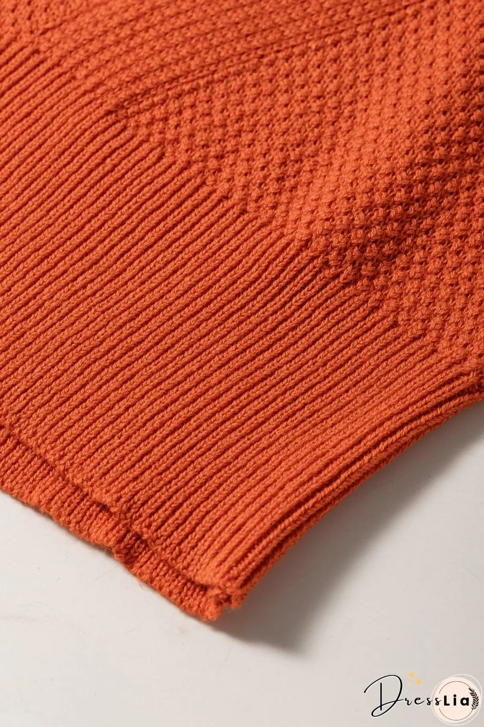 Golden Textured Knit Puff Sleeve Square Neck Sweater