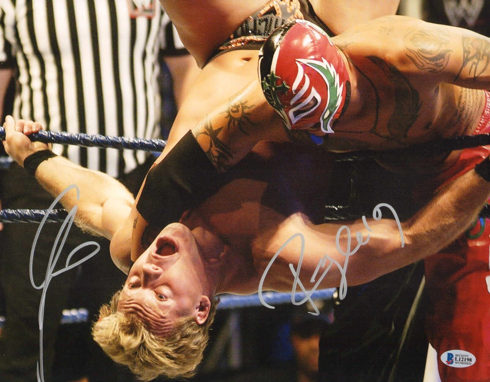 Rey Mysterio & Chris Jericho Signed 11x14 Photo Poster painting BAS Beckett COA WWE Picture Auto