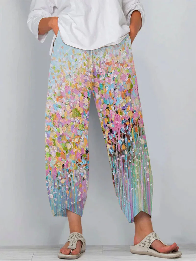 Women's Casual Colorful Floral Print Loose Casual Pants