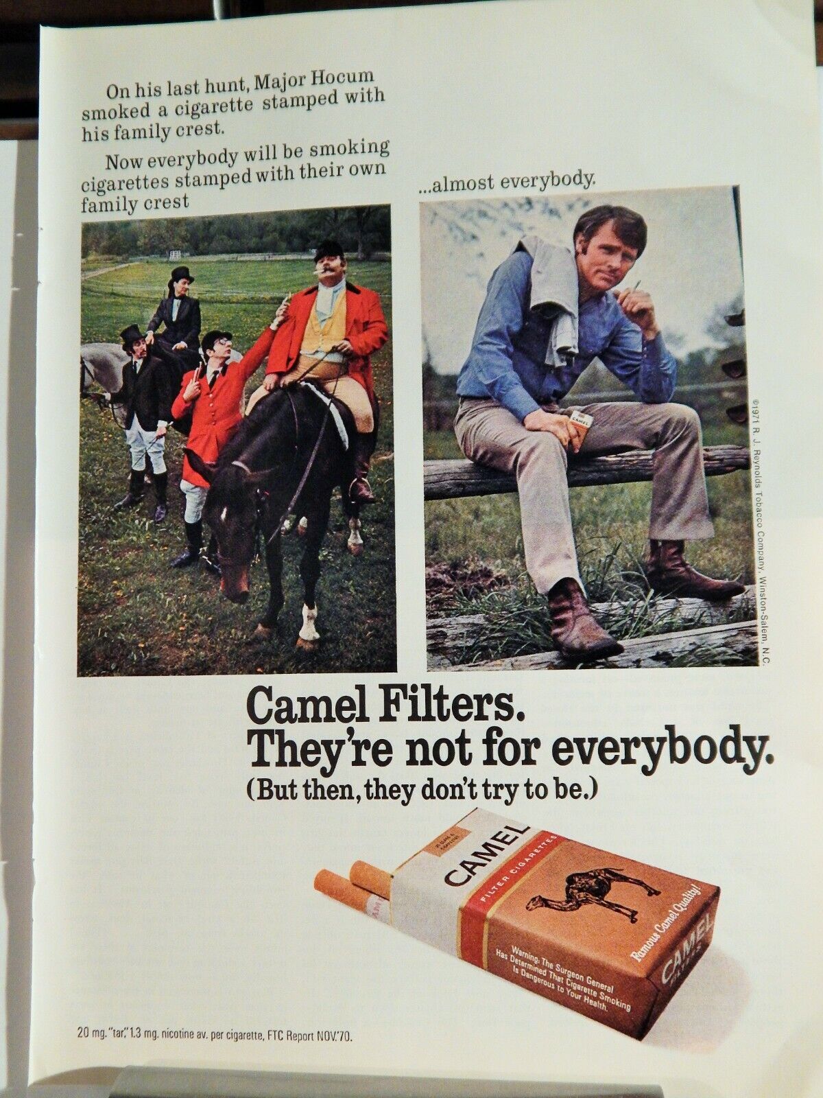 CAMEL FILTERS CIGARETTES 1971 VINTAGE Photo Poster painting AD, RARE SOUGHT EPHEMERA