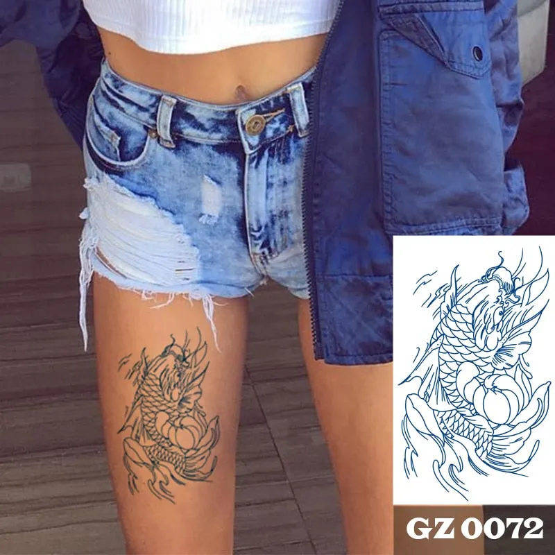 1Pcs Men's Fire Ink Tattoos Body Art Totem Waterproof Temporary Tattoo Sticker For Men Women