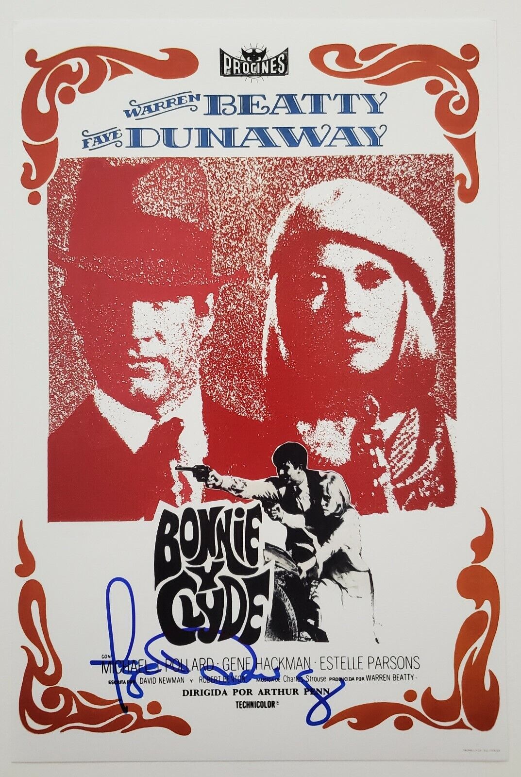 Faye Dunaway Signed Bonnie And Clyde 8x12 Poster Warren Beatty LEGEND RAD