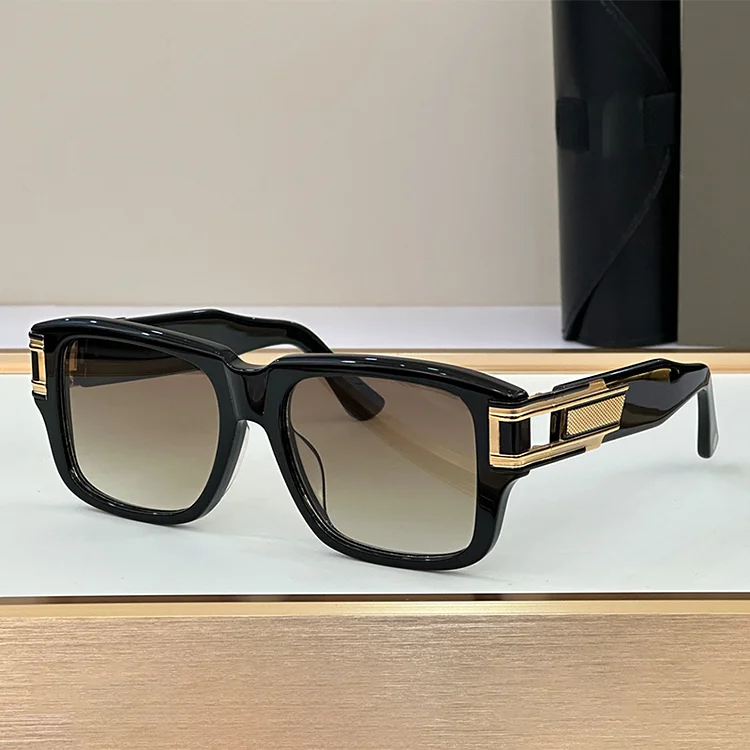 Grandmaster Two  DT 2099 Sunglasses Thick Acetate Square Men Handmade Uv400 Top Quality Solar Glasses High Street Style Eyewear