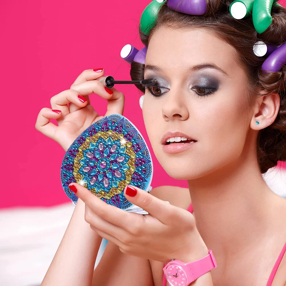 DIY Diamond Art Mosaic Makeup Mirror Paint by Number Kits Mandala