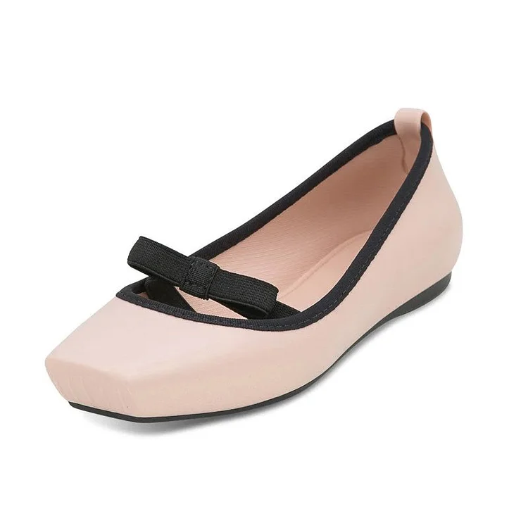 Custom Made Blush Square Toe Ballet Flats |FSJ Shoes
