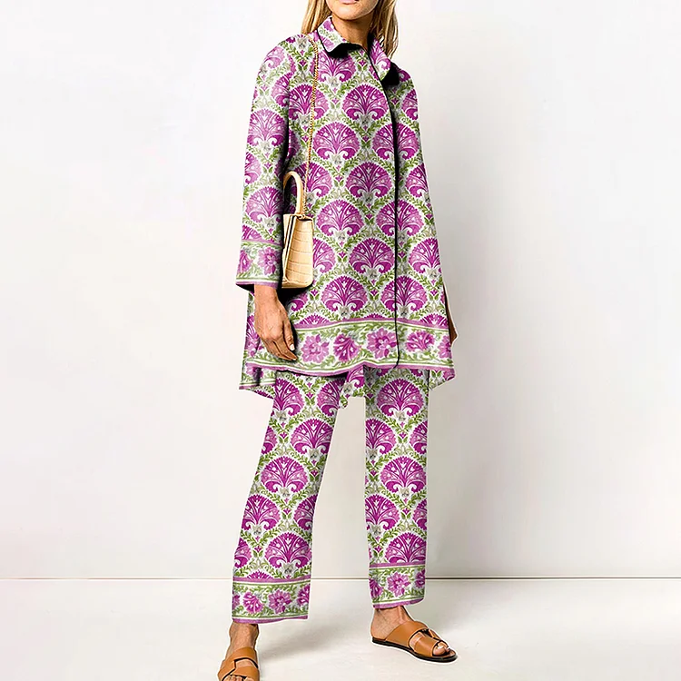 Floral Patchwork Print Two Piece Set