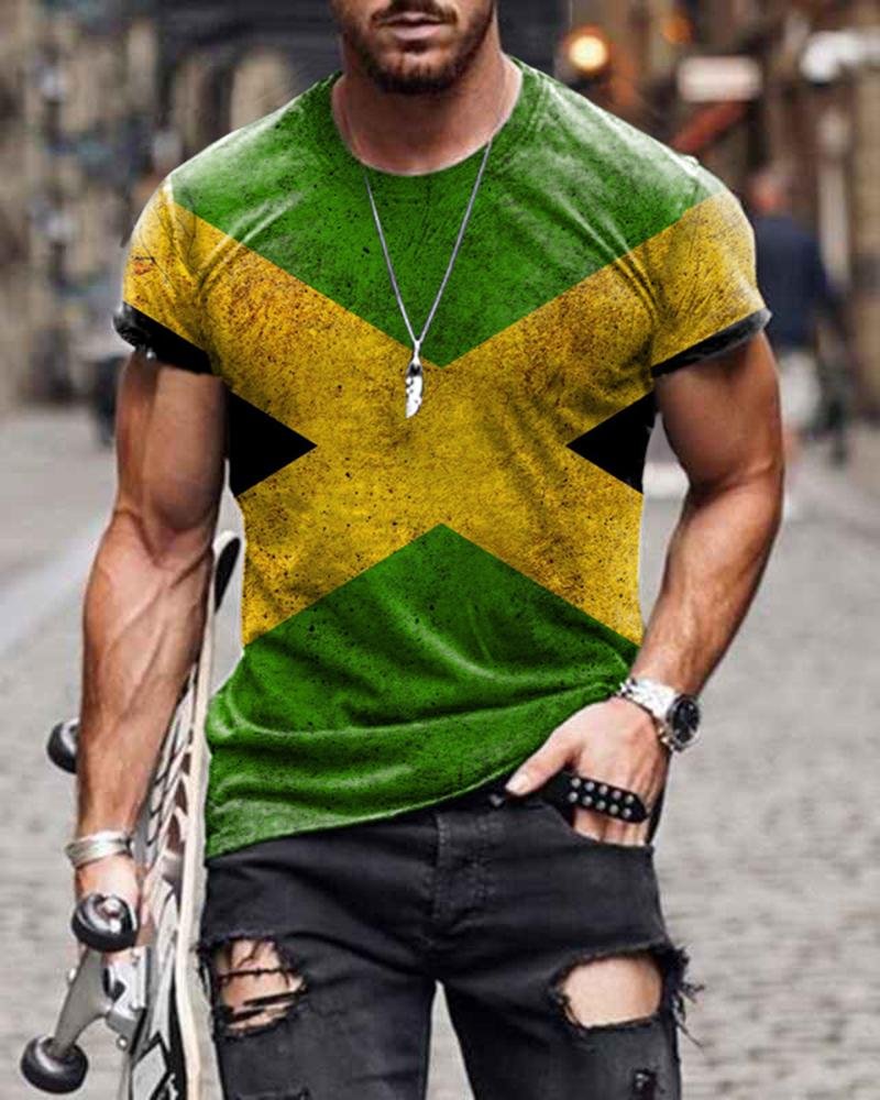 Men New Print Casual T-shirts-15