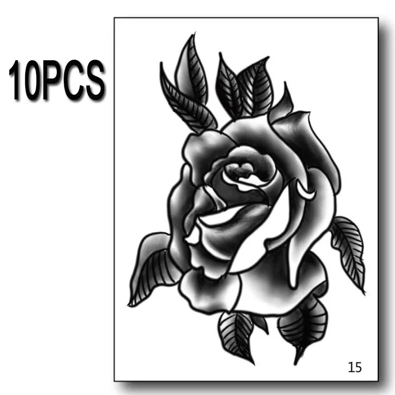 Sdrawing Waterproof Temporary Tattoo Sticker Hand flower tattoo Rose Fake flash Tattoo Arm Foot Back body art Girl Women Men
