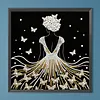 Girl in a butterfly skirt Self-Adhesive Frameless DIY Pearl Painting