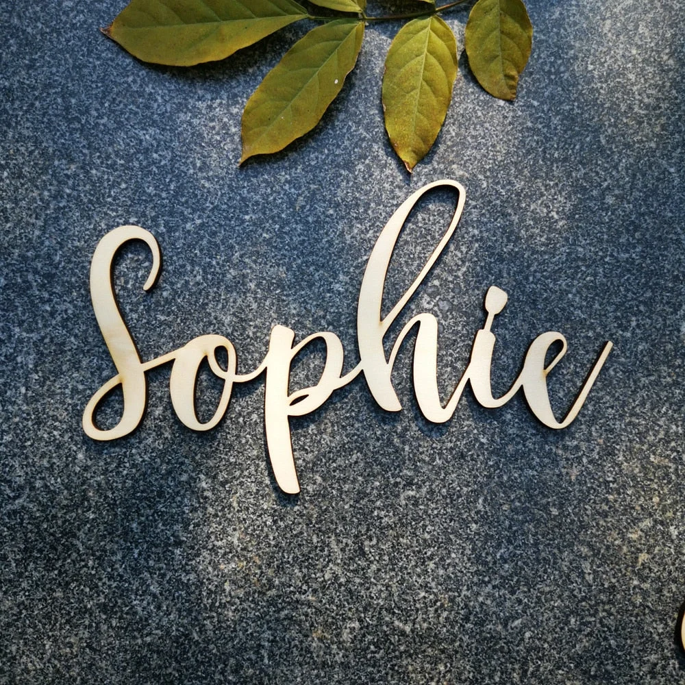 Personalized Baby Shower Wood Name sign ,Family Script Nursery Wall Decor,Custom Children Name sign Wall Decor Wooden Letter