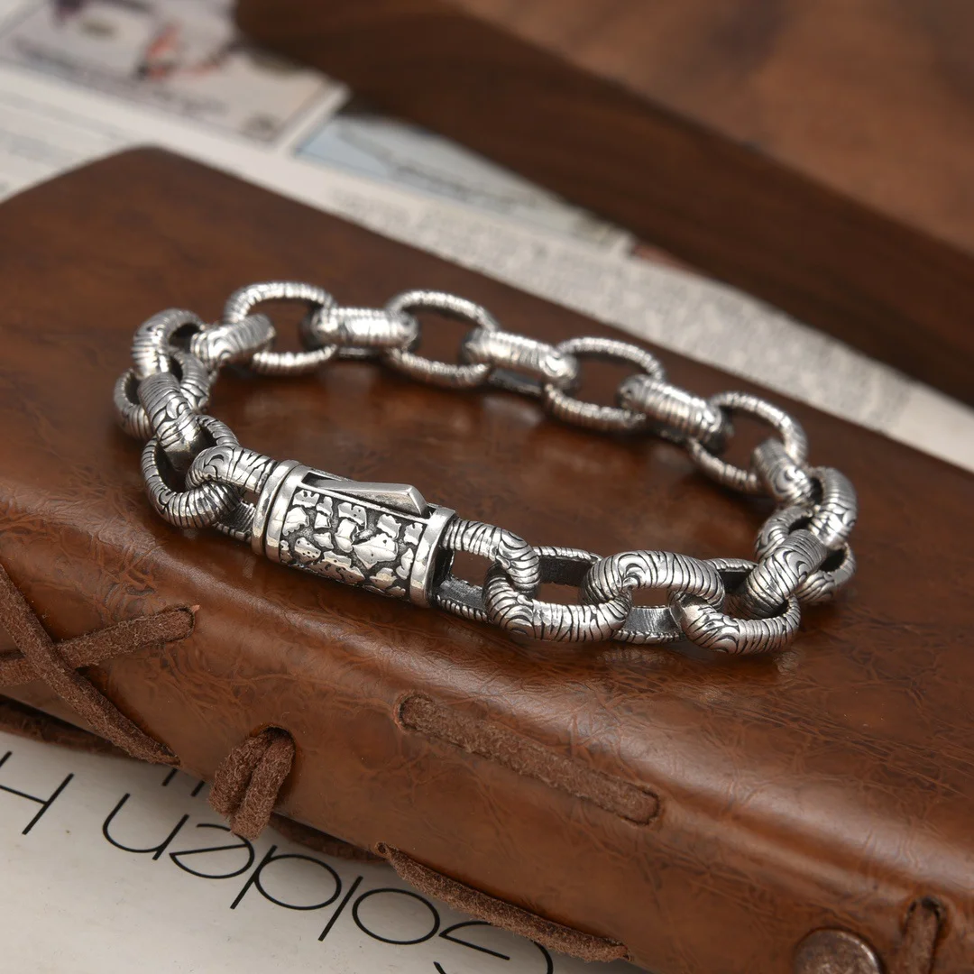 925 Silver Ice Crack Bracelet