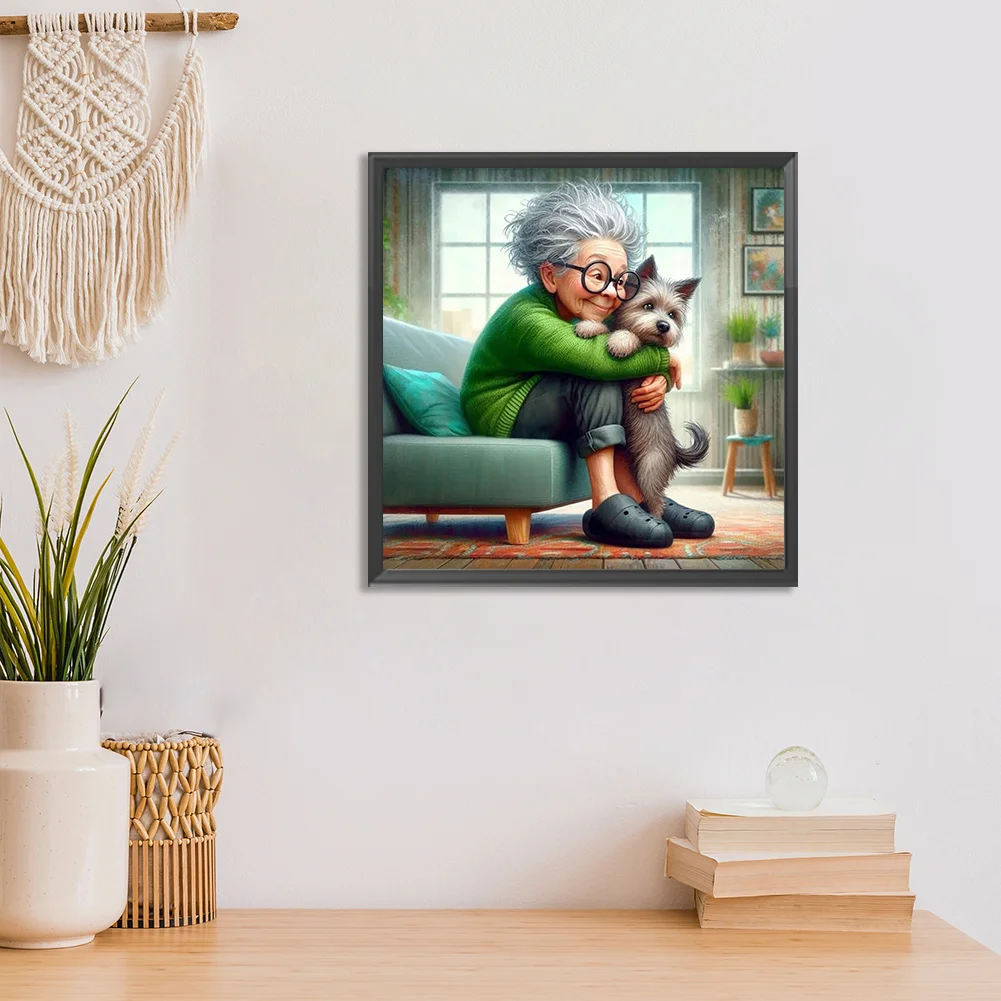 Diamond Painting - Full Round Drill - Grandma Girl(Canvas|30*30cm)