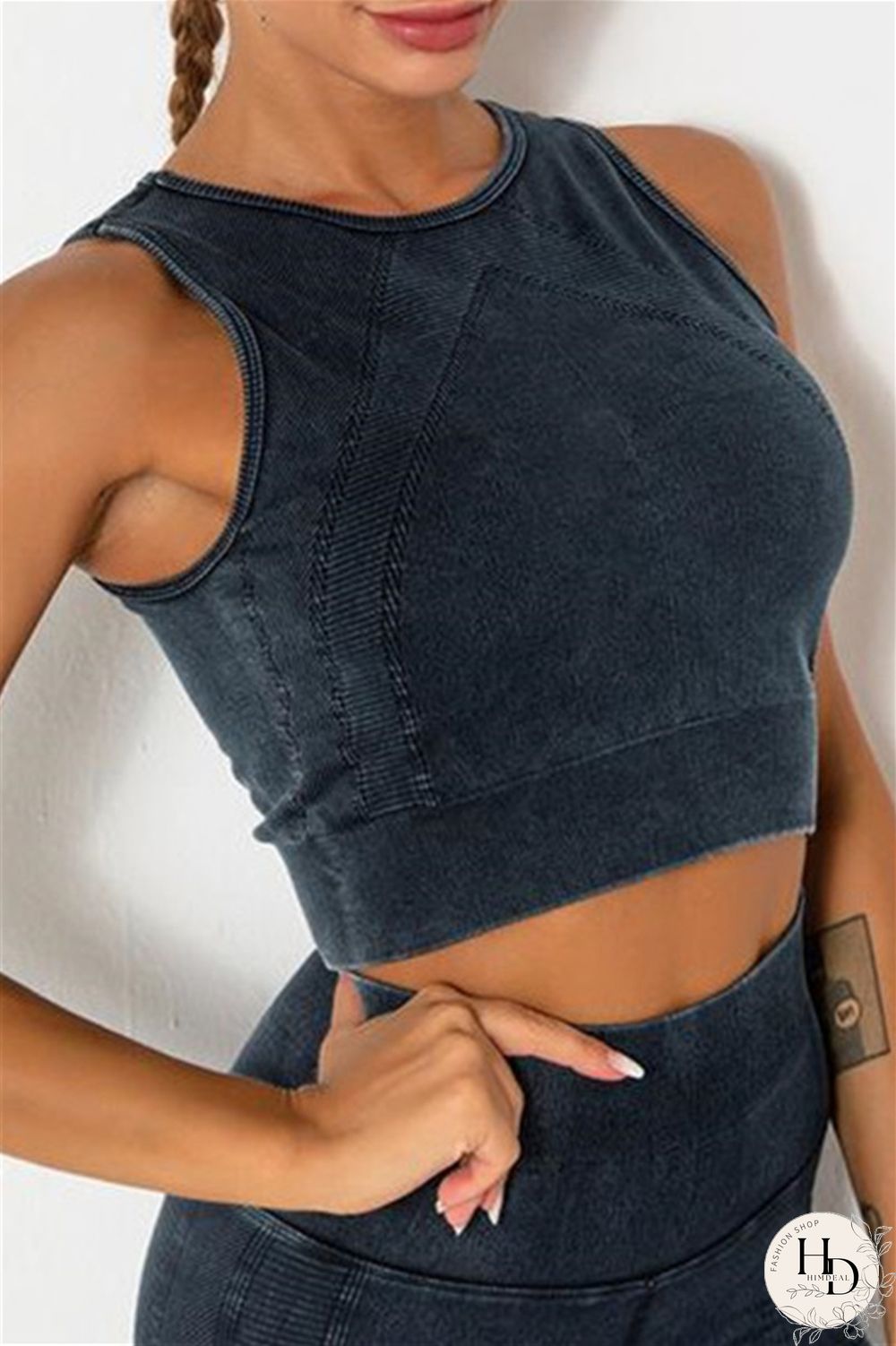 Grey Casual Sportswear Solid Vests