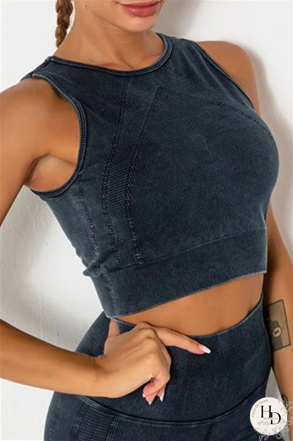 Grey Casual Sportswear Solid Vests