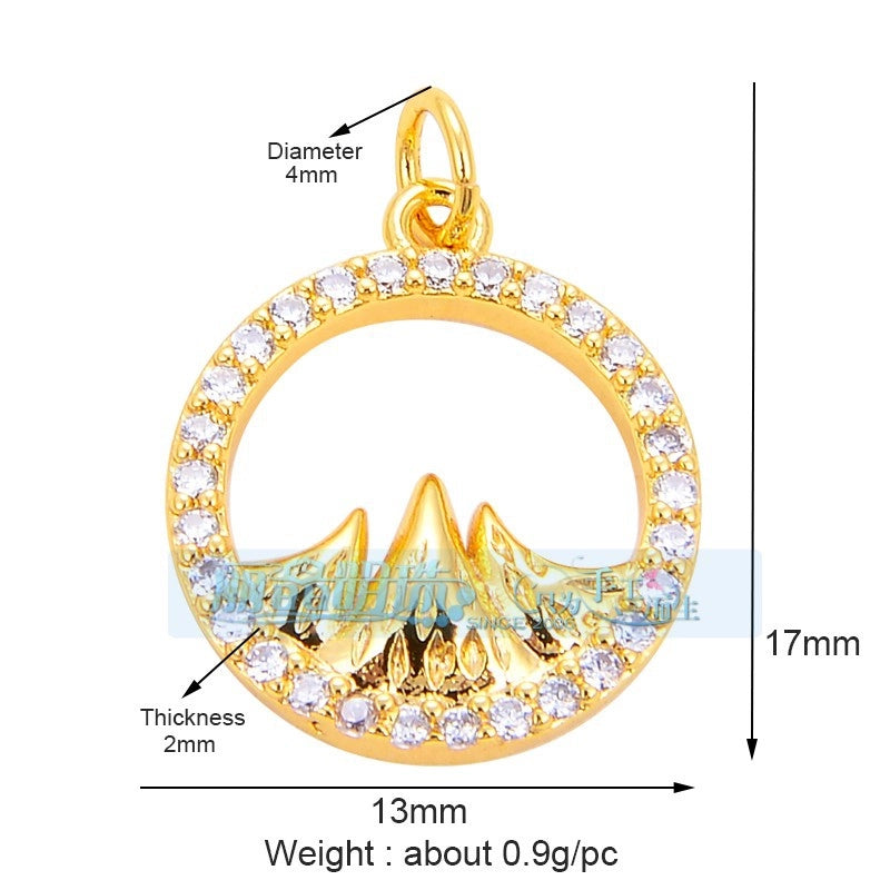 1 Piece 15 * 21mm 18 * 23mm 9*16mm Copper Zircon Sun Star Lightning Pendant Jewelry Accessories