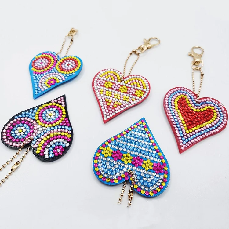 DIY Diamond Painting Keychain - Red Heart