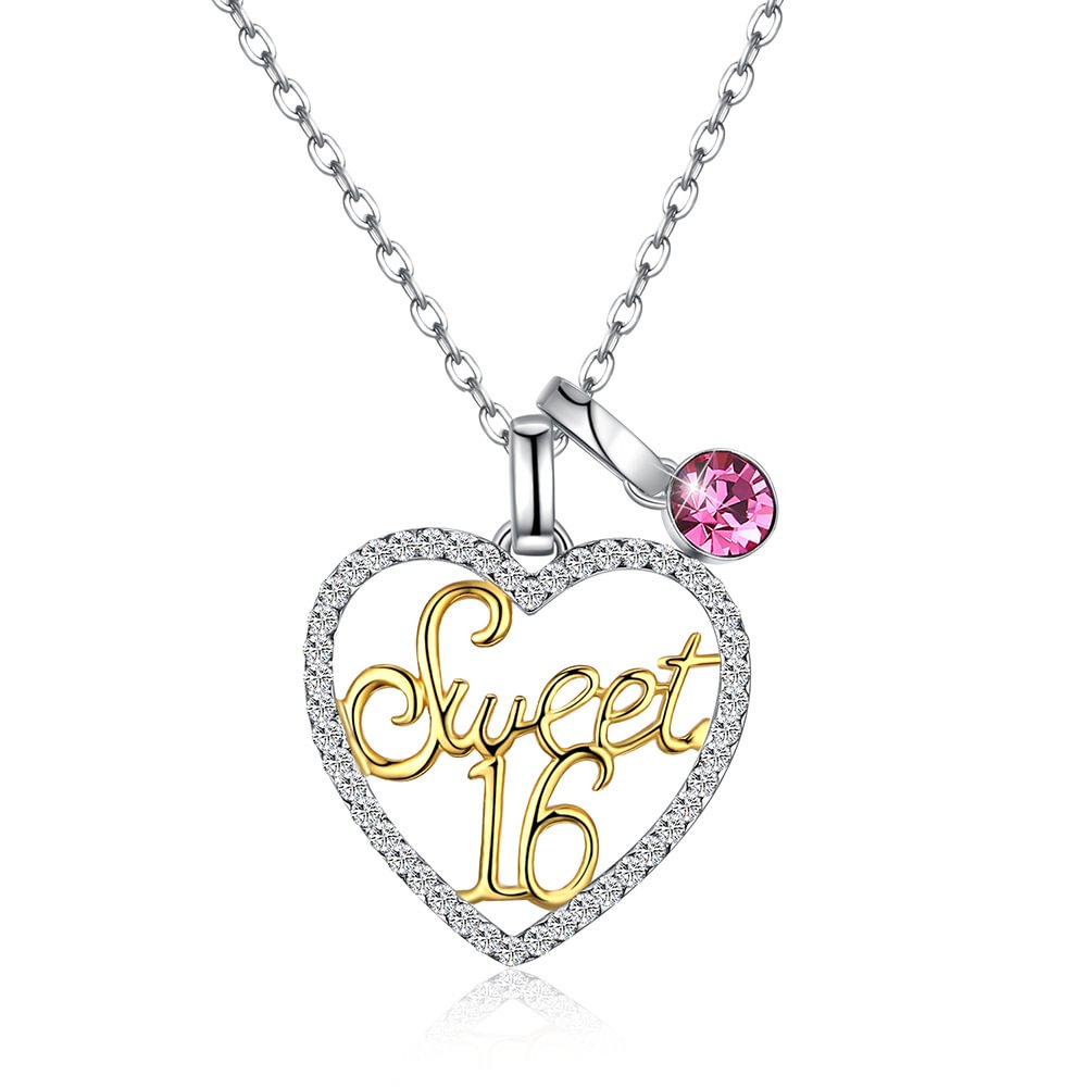 Love Letter Austrian Crystal Necklace Fashion Simple Pendant Women