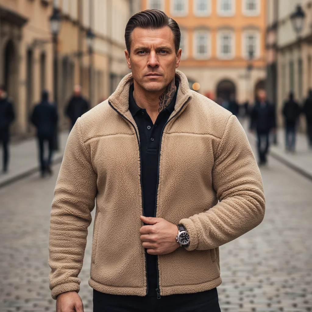 Men's Double-Sided Fleece Thick Stand Collar Jacket