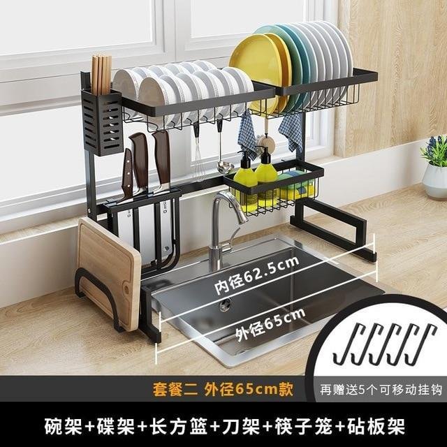 Stainless Steel Sink Drain Rack Two-story Kitchen Accessories