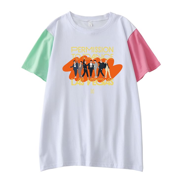 BTS Permission to Dance Las Vegas Cartoon Photo T-shirt