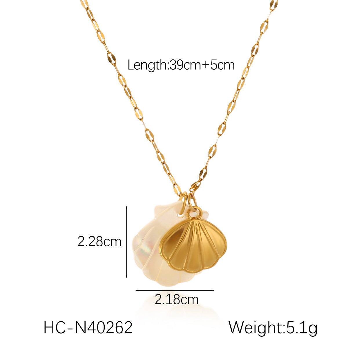 18K Gold Stainless Steel Starfish Seahorse Ocean Style Shell Pendant Necklace Ins Style Niche Design Clavicle Chain