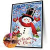 2Pcs bonhomme de neige de Noël-perceuse ronde peinture diamant-30 * 40cm