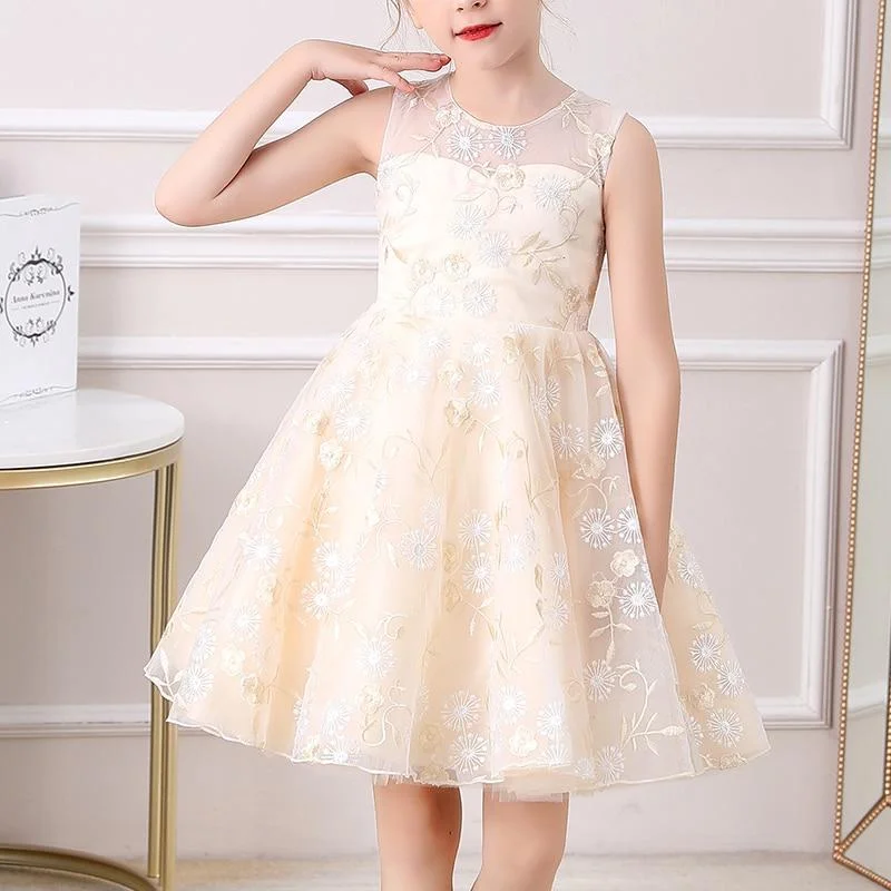 High Quality Baby Lace Princess Flower Dress For Girl Elegant Birthday Party Dress Girl dress Girls Clothes 4-14yrs