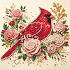 Christmas DIY Special Shape Diamond Painting Pearl Art With Inner Frame Kit 25x25cm(Red Sparrow)