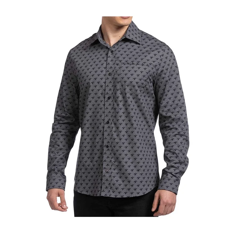 Pokémon Classics Charizard Gray Fitted Dress Shirt - Adult