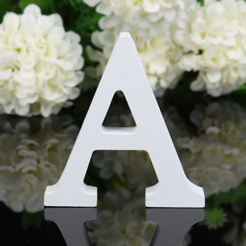 White Wood Letter Alphabet DIY Personalised Name Design Art Crafts Free Standing Xmas Birthday Wedding Party Home Decoration