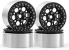 AMK 4Pcs Aluminum Alloy Wheel Weights 12mm Hex Hub 2.2 Beadlock Wheels Rims for 1/10 RC Crawler Axial Wraith 90018 SCX10 TRX6 TRX4 Upgrades (Black)