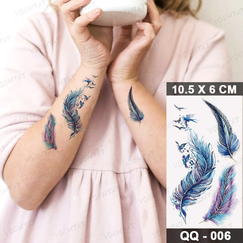 Sdrawing Plant Waterproof Temporary Tattoo Sticker Woman Girl Man Color Flower Flash Tatoo Ankle Body Art Transferable Fake Tatto