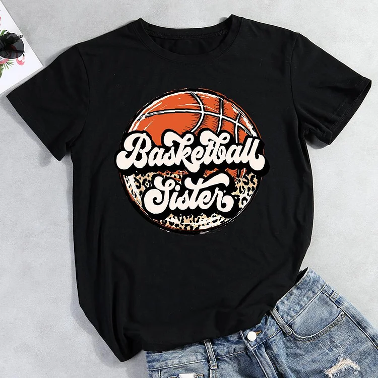basketball sister Round Neck T-shirt-Annaletters