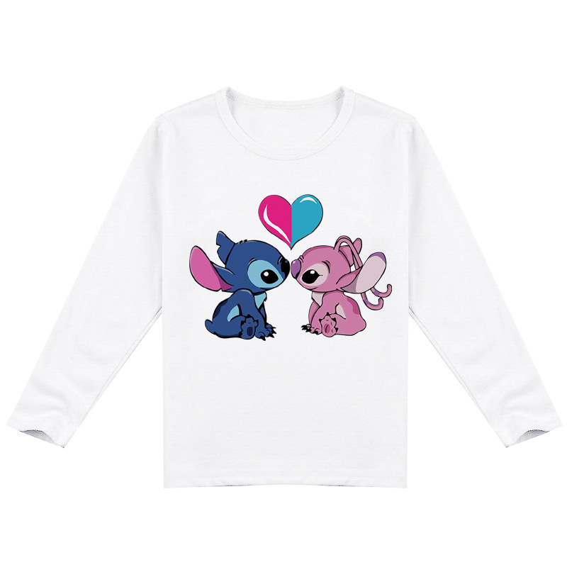 Mayoulove Stitch Long Sleeve T-Shirt - Cute and Comfortable Clothing for Kids 5-14 – Disney's Best Cartoon Character - Cosplay Costume for Boys and Girls - Stitch Lovers' Gift Idea for Christmas or Birthday – Soft and Durable Fabric for Everyday Wear-Mayoulove