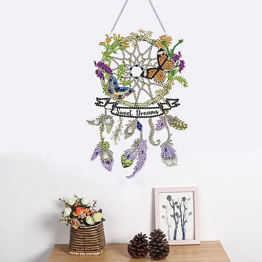 Dreamcatcher 2D Flat DIY Diamond Art Pendant Single-Sided Drill Wall Door Decor