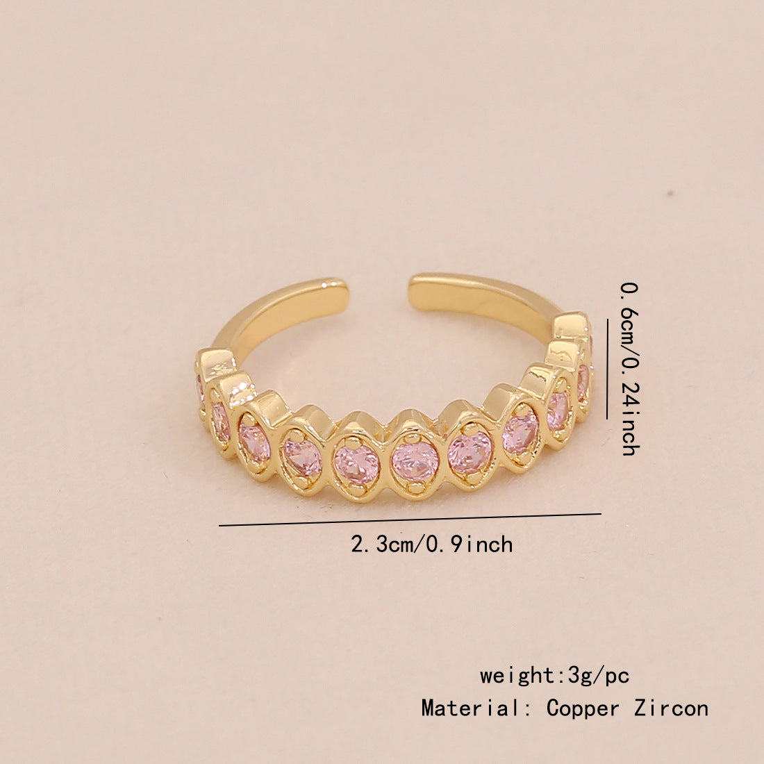 All-Match Love Zircon Open Ring Female All-Match Ins Style Bow Female Ring R118