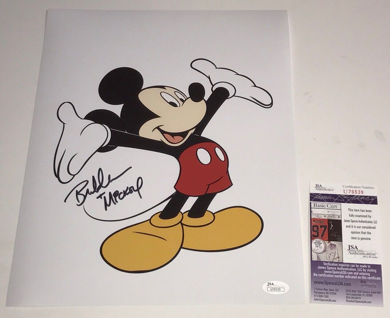 BRET IWAN Mickey Mouse Signed 11x14 Photo Poster painting Autograph DISNEY Kingdom Heart JSA COA