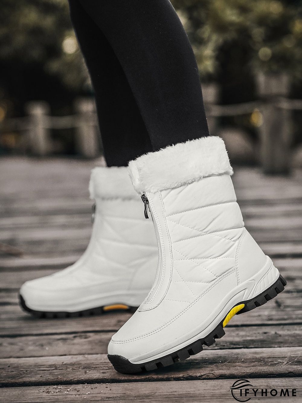 Winter Front Zip Thermal Lined Outdoor Snow Boots | IFYHOME