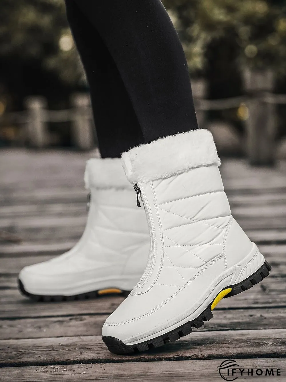Winter Front Zip Thermal Lined Outdoor Snow Boots | IFYHOME