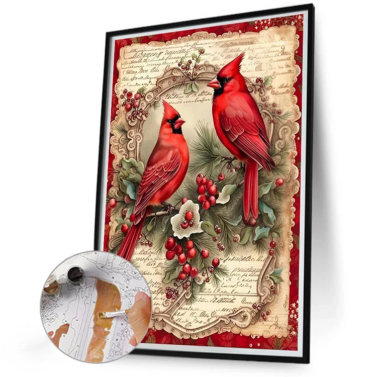Pretty Jolly pretty jolly diy cardinal paint by numbers for adults beginner  oil paint by number kit for kids on canvas with brushes and ac
