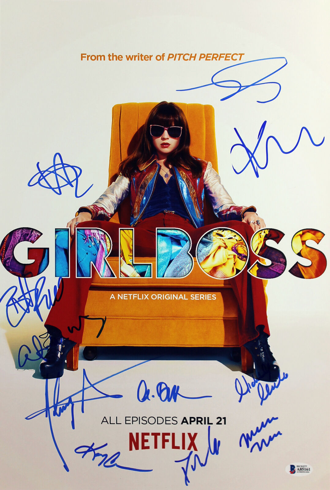 Girlboss (Britt Robertson, Johnny Simmons +9) Signed 12x18 Photo Poster painting BAS #A85161