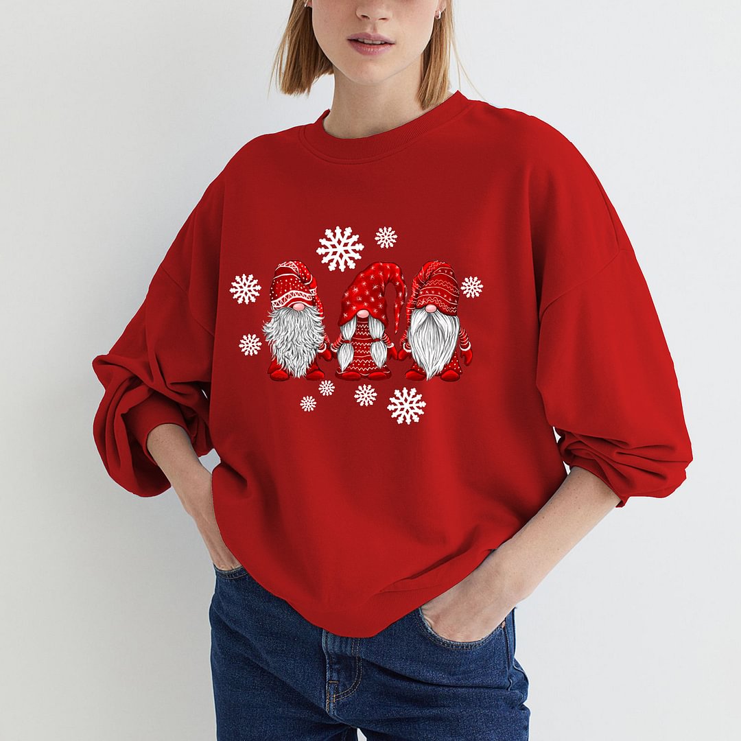 Christmas midget drop-shouldered crew-neck hoodie