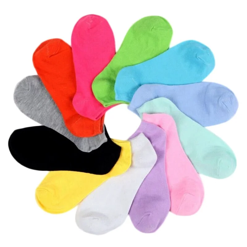 10 Pairs Women Breathable Socks Pack Solid Color Boat Socks Set Soft Comfortable Cotton Ankle Socks Lot White Black Gray