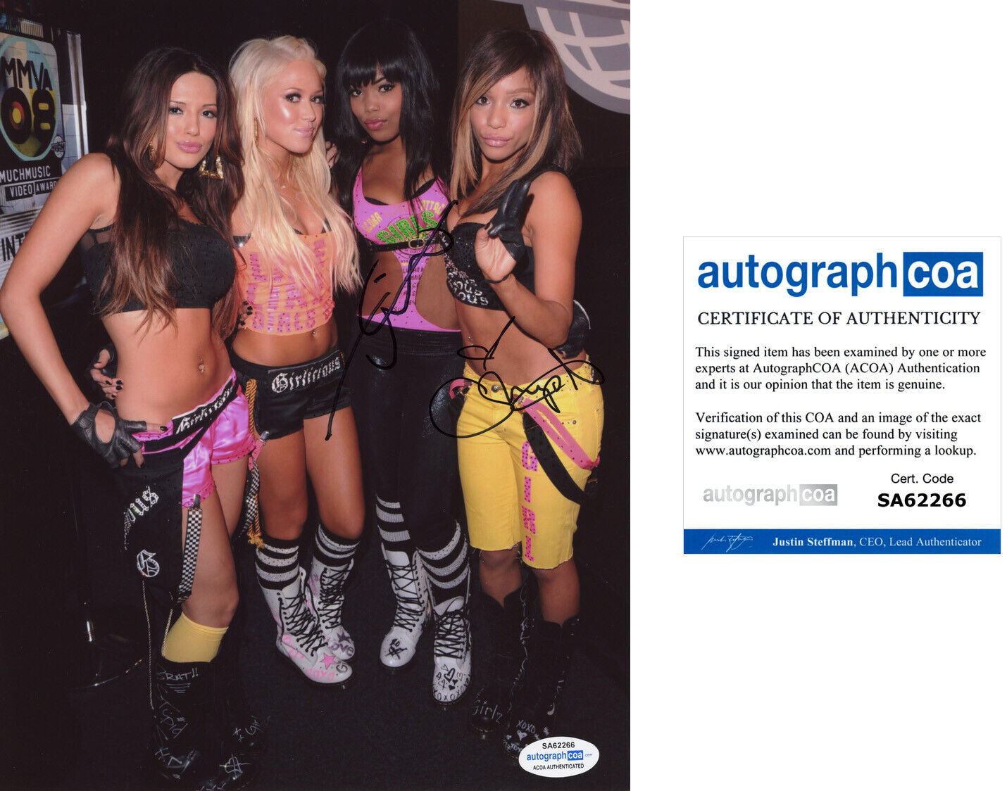 CHRYSTINA & TIFFANIE signed GIRLICIOUS 8X10 Photo Poster painting PROOF a PCD SEXY Hot ACOA COA