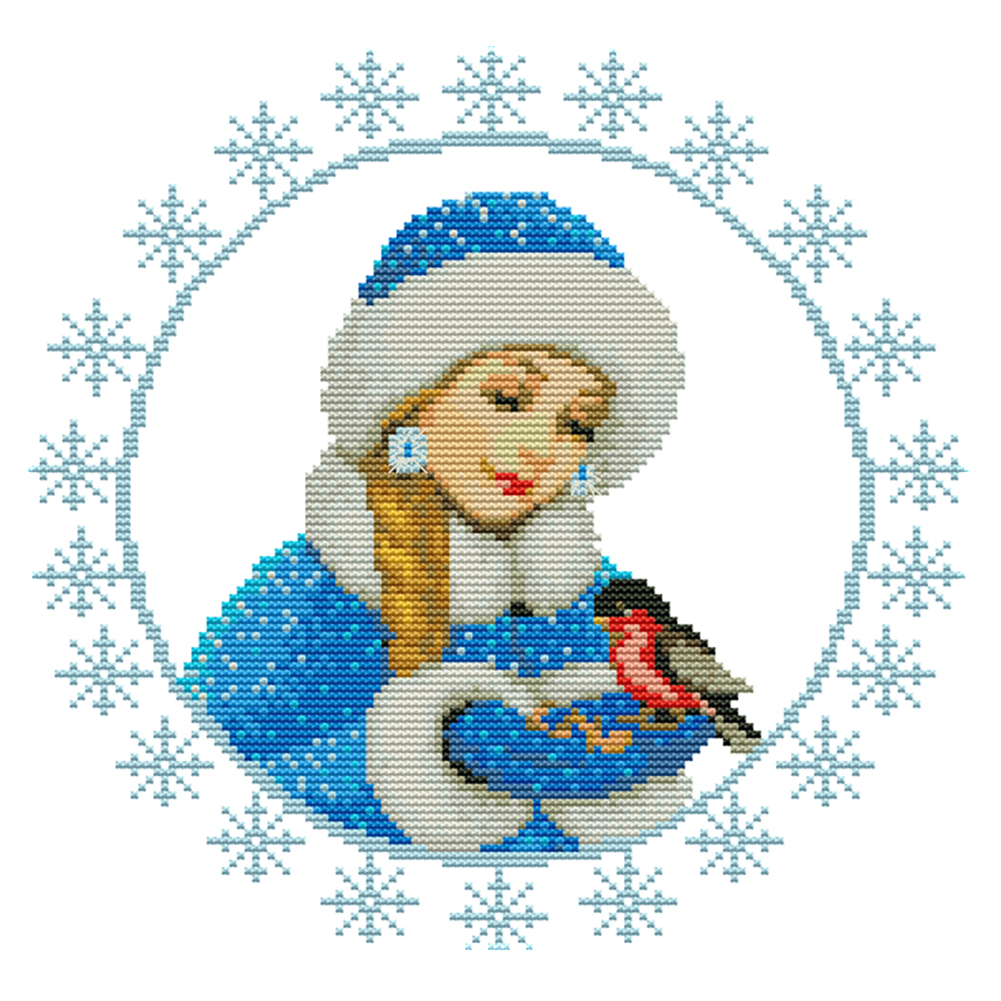 

Winter Beauty - 14CT Stamped Cross Stitch - 30*29CM, 501 Original