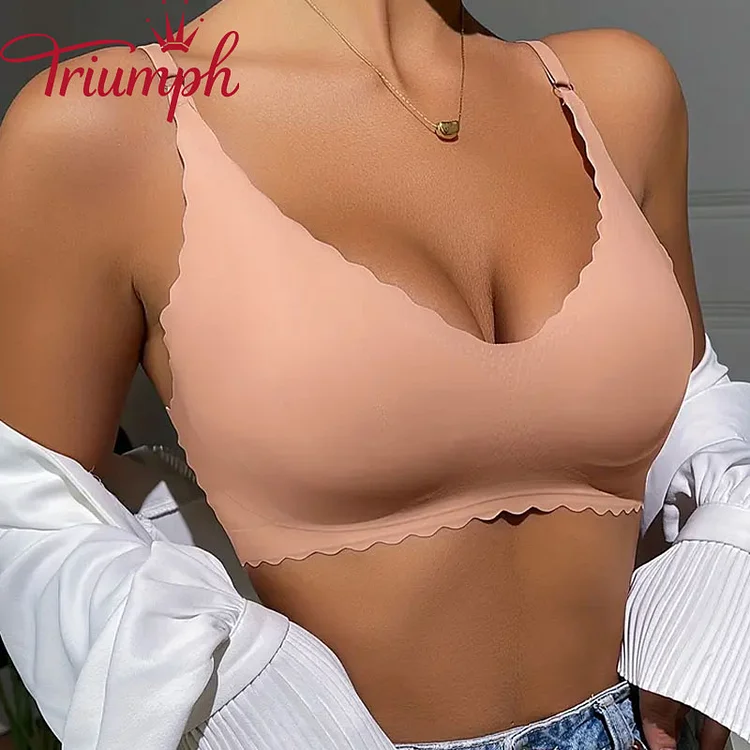 Triumph - Scalloped Wireless Comfort légáteresztő varrat nélküli melltartó 【M-3XL】