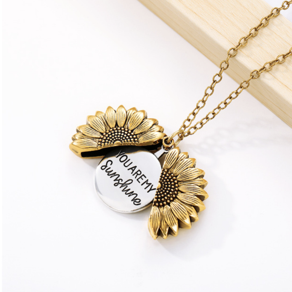 “You Are My Sunshine” Sunflower Necklace