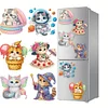 (US Only)6Pcs DIY Cats Diamond Painting Magnets Kit Diamond Painting Fridge Magnets